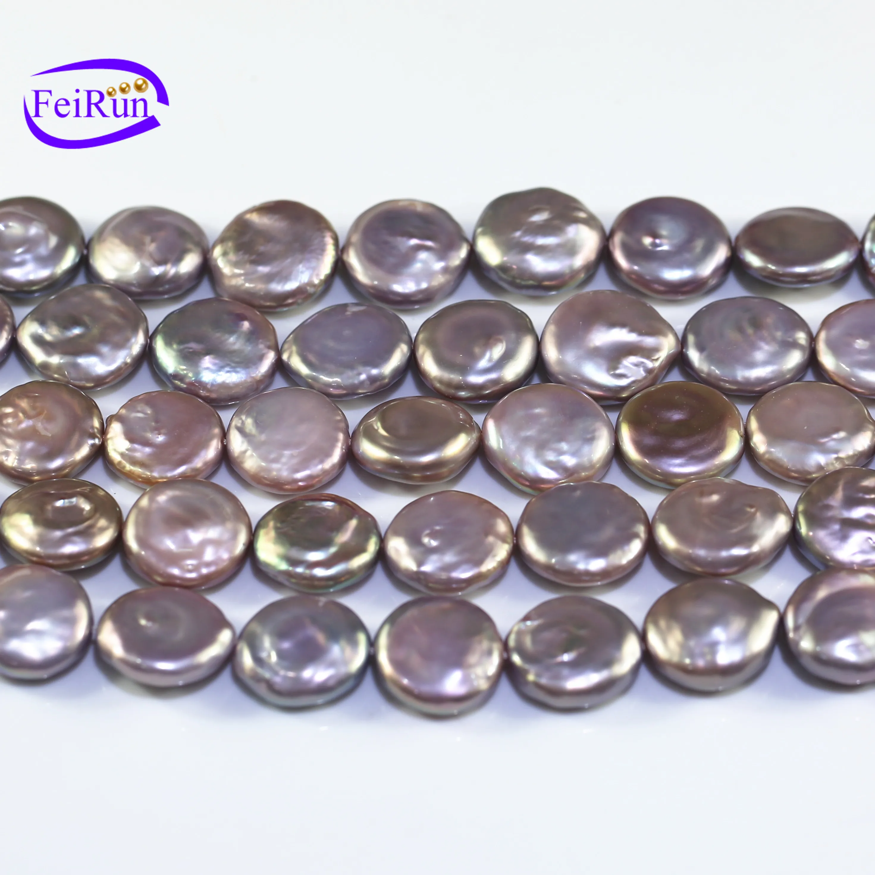 FEIRUN 16mm AA+ big size new coin freshwater pearl thread strand wholesale necklace bracelet designs