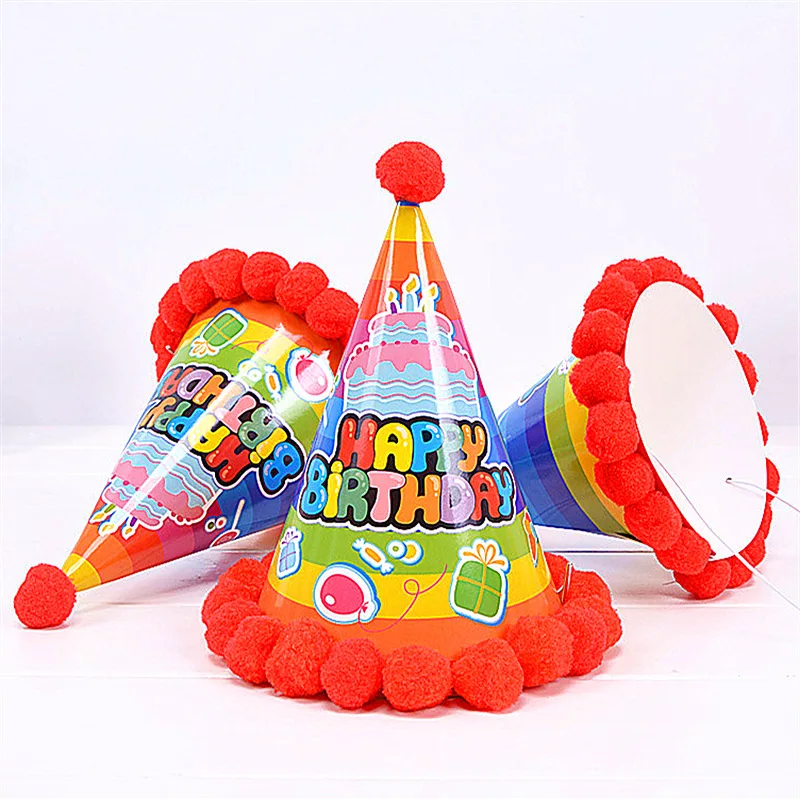 Красочная шляпа для дня рождения с короной, товары для вечеринки в честь Дня Рождения, бумажная шляпа для детей и взрослых