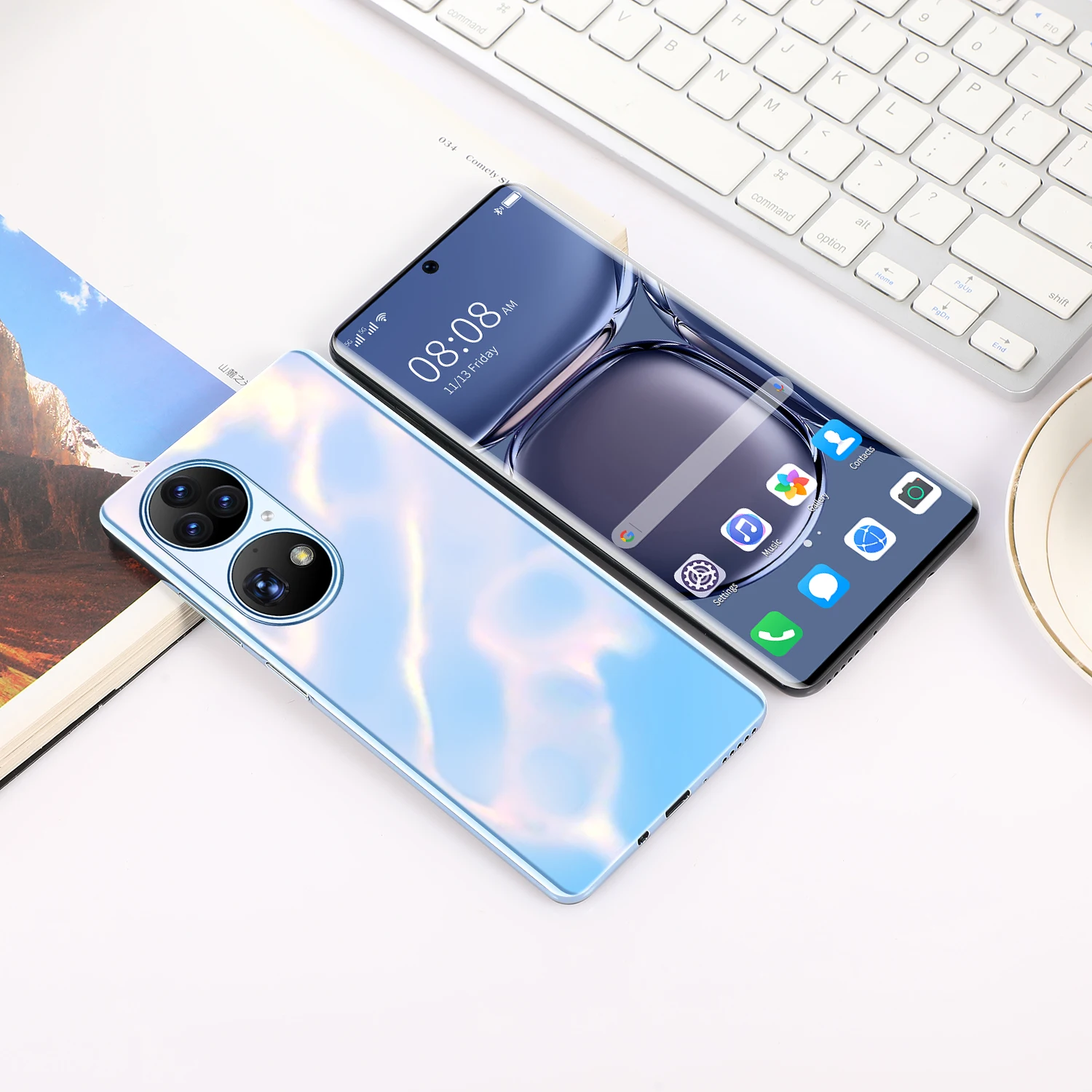 Бесплатная 256 внутренняя зарядная карта P50 Pro 5G 10-core 7 3 дюймов incell HD-экран смартфон 12 Гб + 512 мобильный телефон