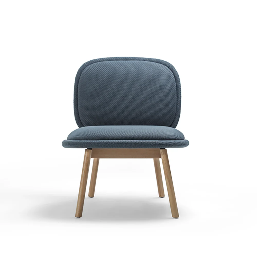 Exquisite Workmanship Fabric Upholstered Back North American Ash Nordic Lazy Single Living Room Sofa Chair