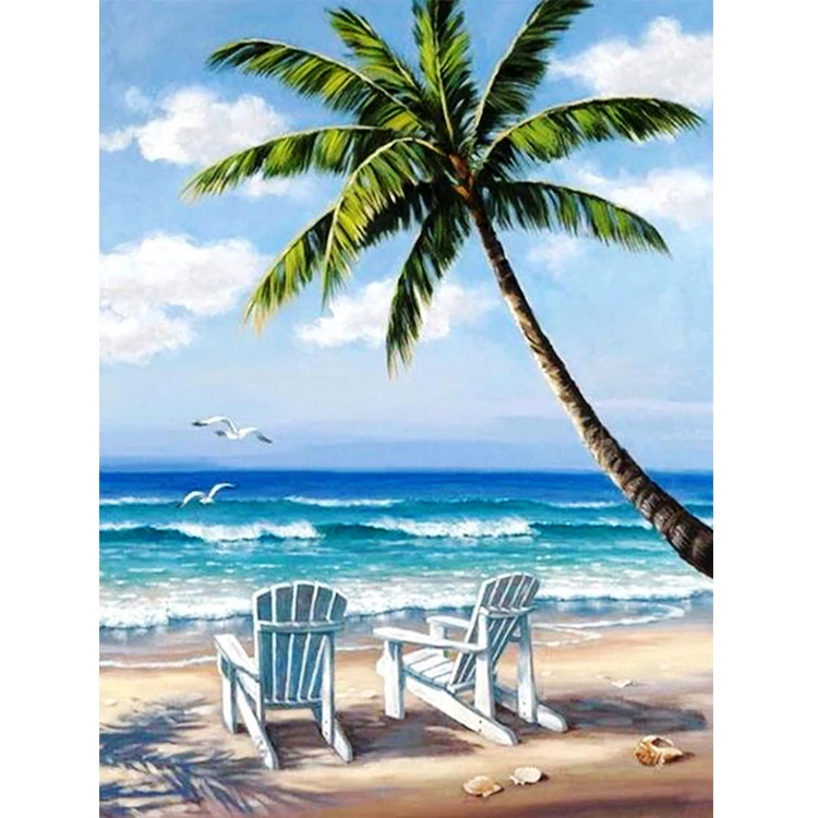 New Reach Knowledge Ocean Pop Art 3d  5d Scenery Full Drill  Paint With Diamonds Kits
