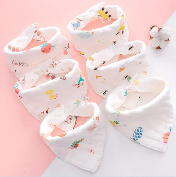 
28 patterns 10 Layer Cotton Organic Triangular Triangle Baby Bandana Drool Bib 