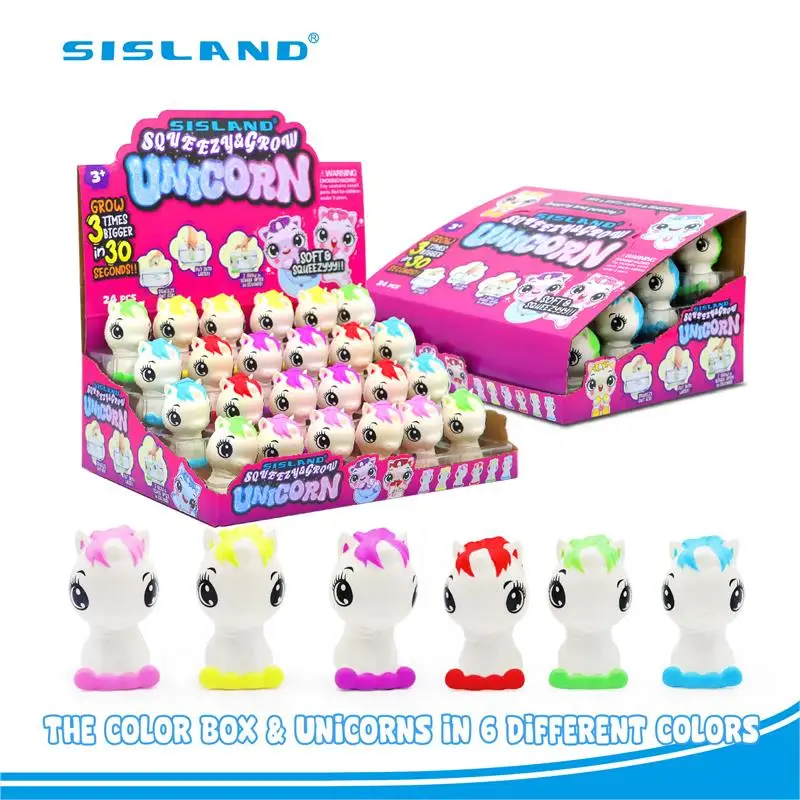 SISLAND New arrival  Squeeze Toys Soft Toy Grow in water Unicorn squeeze Toys gift box for kids