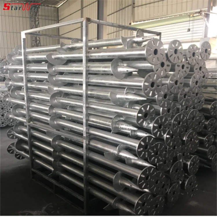 Open Field Hot Dip Galvanizing Steel Pipe Anchor Otter No Dig Ground Screw