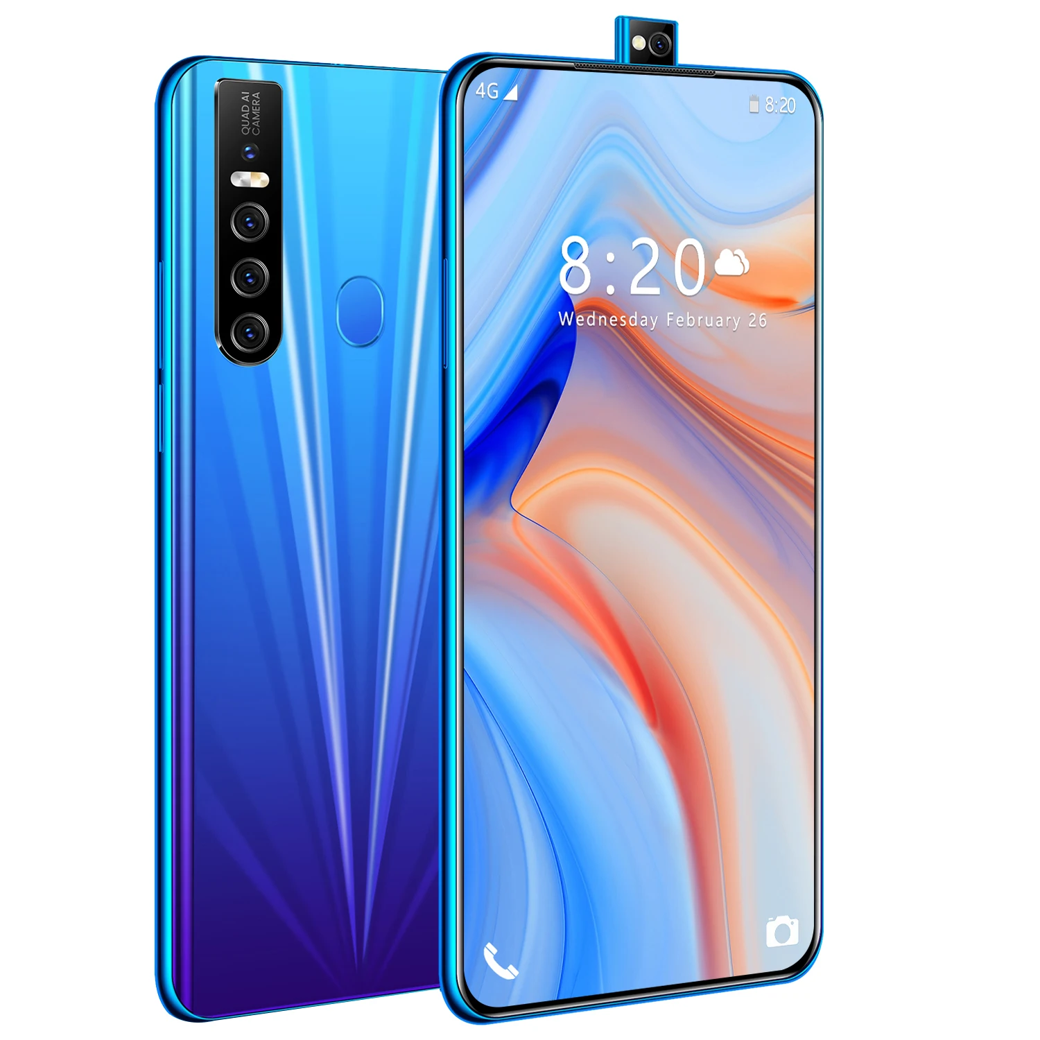 Free Sample  4G Android 10 HD Pop-up Selfie Camera 6.7 Inch 8GB+256GB SmartPhone Face iD Unlock Mobile Phone NEX 5lite Telephone