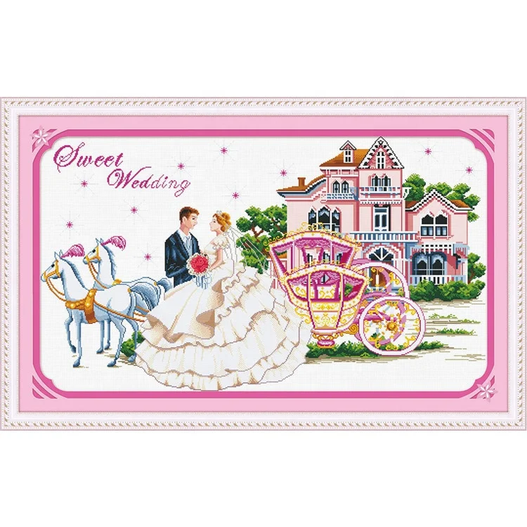 Новейшее украшение для дома, народное искусство, поделки, наборы для вышивки для начинающих, милый Свадебный Узор, «сделай сам», АИДА, тканевые наборы для вышивки крестиком