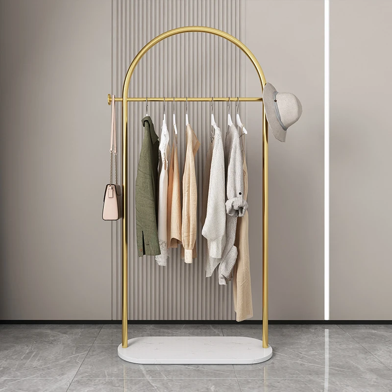 Simple floor hanger indoor household clothes hanger multi-functional living room pole coat rack dtorage rack