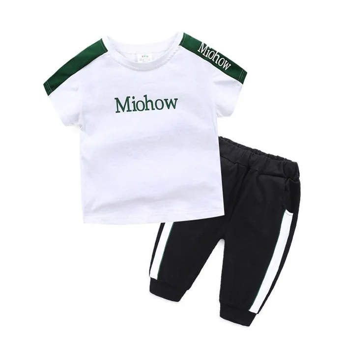 OEM Boys Clothing Cheap Fashion T-shirts And Black Pants Kids Clothes Sets Form Online Store