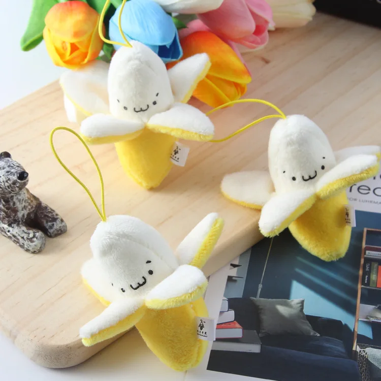 Super Cute peeled banana plush toy Fruit creative gift Banana Plush Stuffed Toy Key Chains