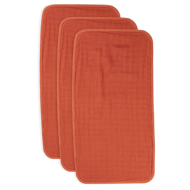 Hot sales large size absorbent soft plain washcloths newborn organic cotton bibs baby bamboo muslin burp cloth