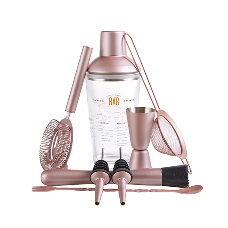 Wholesale  Pieces Bartender Kit  cocktail shaker stainless steel  Glass Cocktail Martini Wine Shaker Set