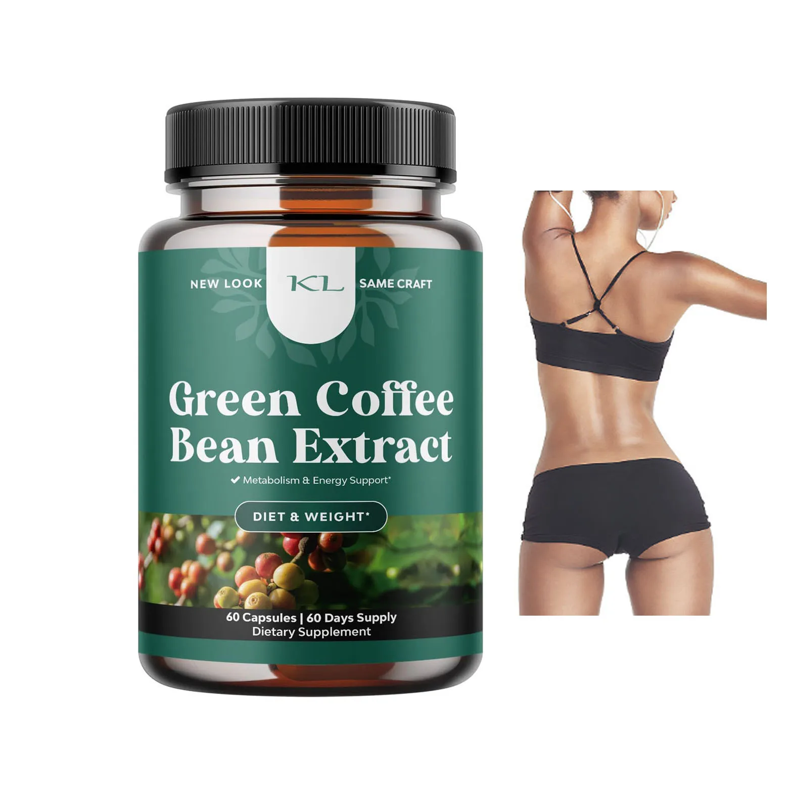 Custom Logo Natural Slimming Pills Appetite Suppressant Green Coffee Bean Extract Capsule