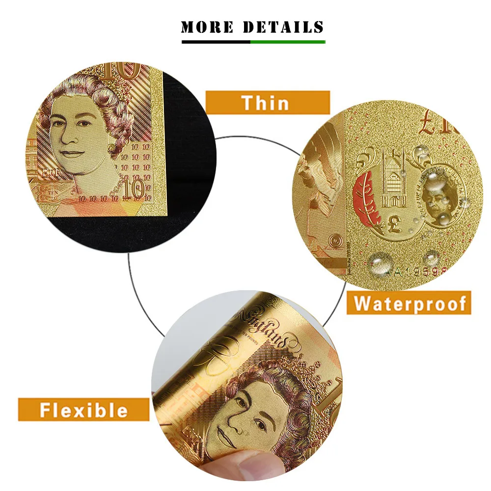 Factory wholesale amazon hot sale souvenirs 24k gold foil printing banknote prop fake money