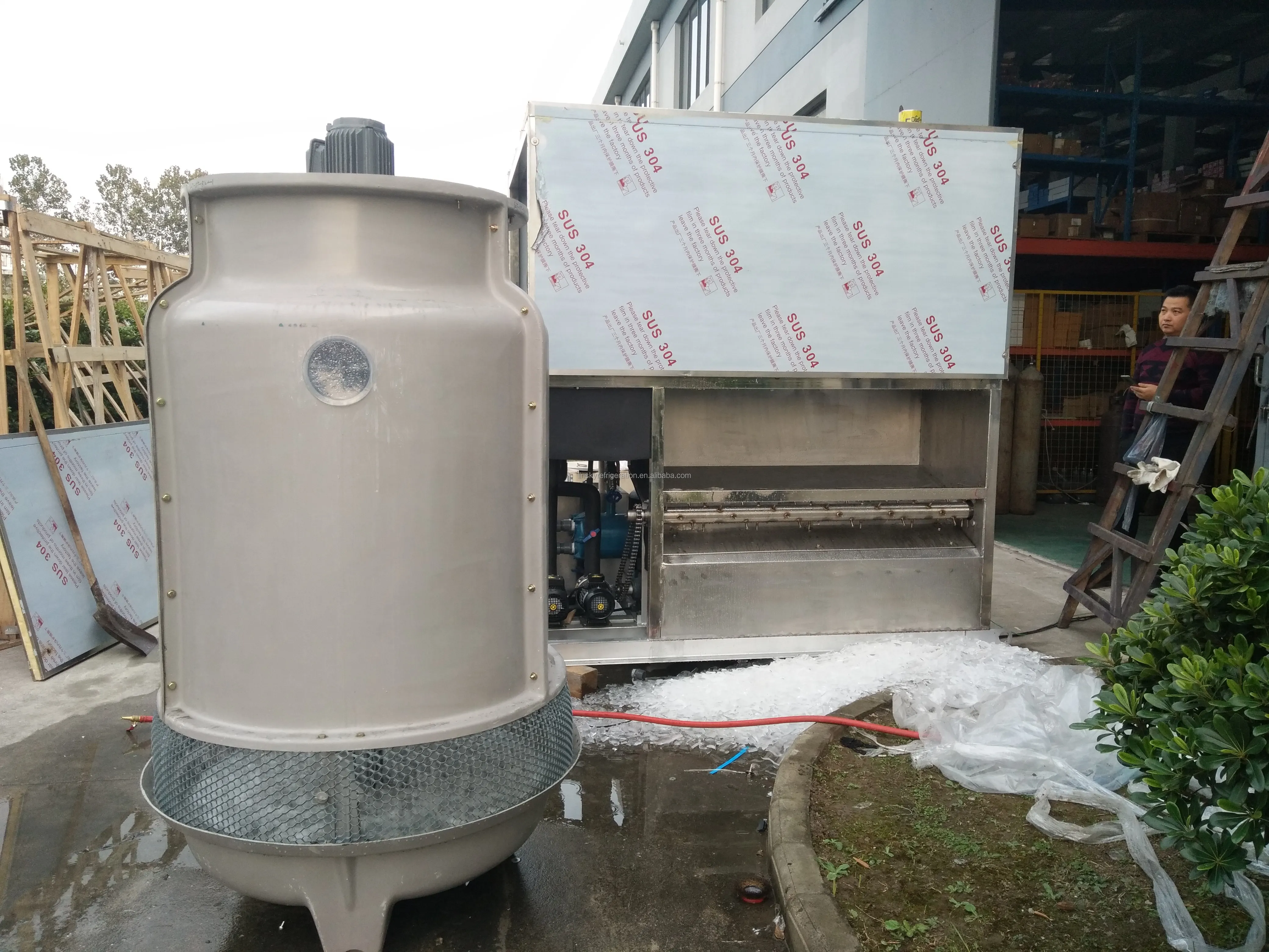 2 tons Commercial ice maker plate ice cutting machine