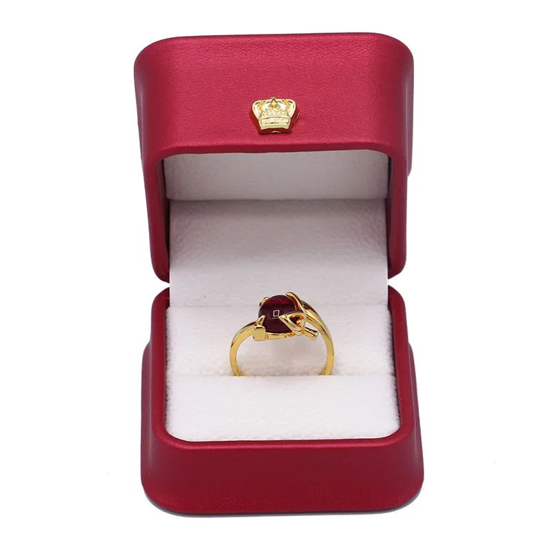 Factory Custom red color luxury jewelry gift Box packaging with Jewellery high grade PU leather Wholesale