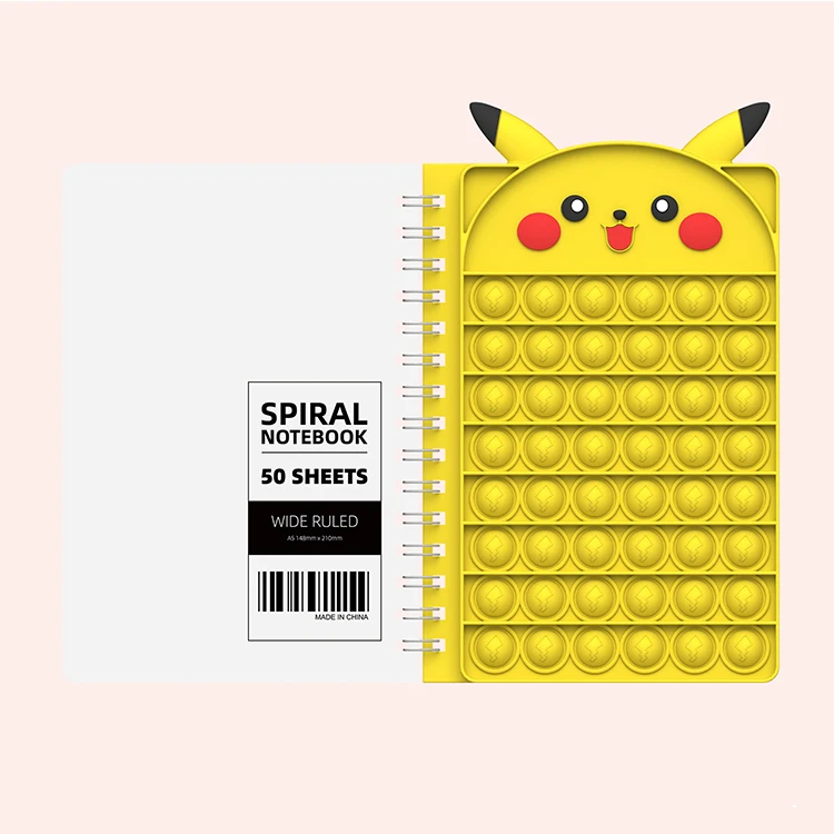 Cute Bear Fox Unicorn Anti-stress Push Bubble Fidget Toys School Writing Book Writing Pad Fidget Toys Notebook