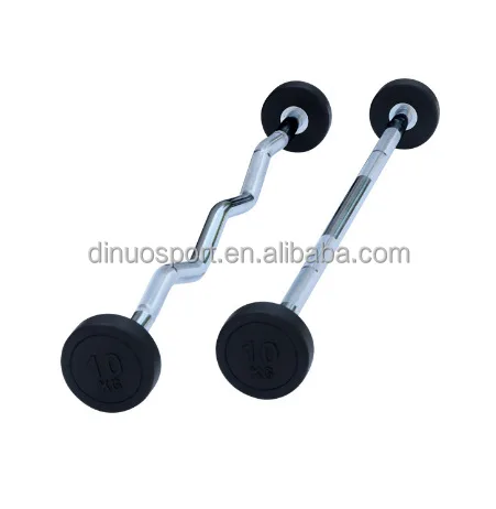 Wholesale High Quality Weight lifting squat straight bar bend bar Round and Head is covered with glue fitness equipment