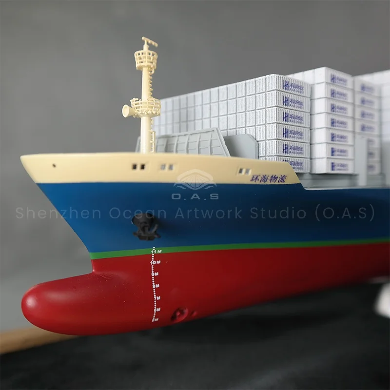 O.A.S Handmade 65cm Ship Model Factory Shipping Gift Hobby Display Cases Beautifully Crafted Container Ship Model