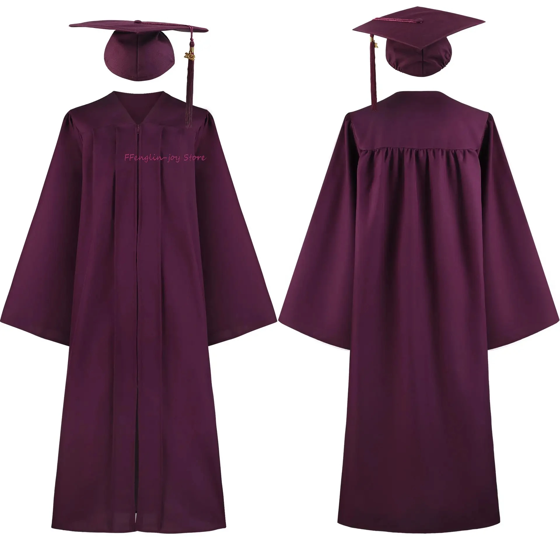 Wholesale Cheap Factory Customized Graduation Gowns Universtity Black Graduation Gowns Uniforms For Adults
