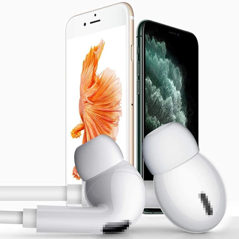 Hot selling for iPhone Earphones in Ear Wired Earbuds Headphones with Mic Volume Remote for iPhone 12/13/14 Pro Max - White