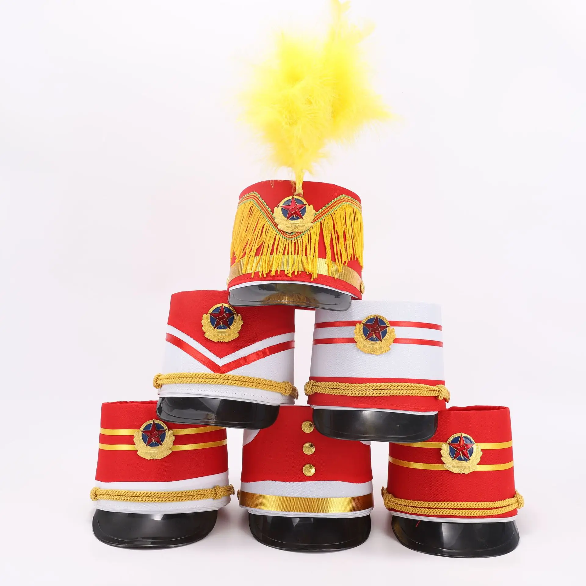 Marching Band Hat Soldier Drum Horn Uniform Hat Drum Major Hat Toy Soldier Costume
