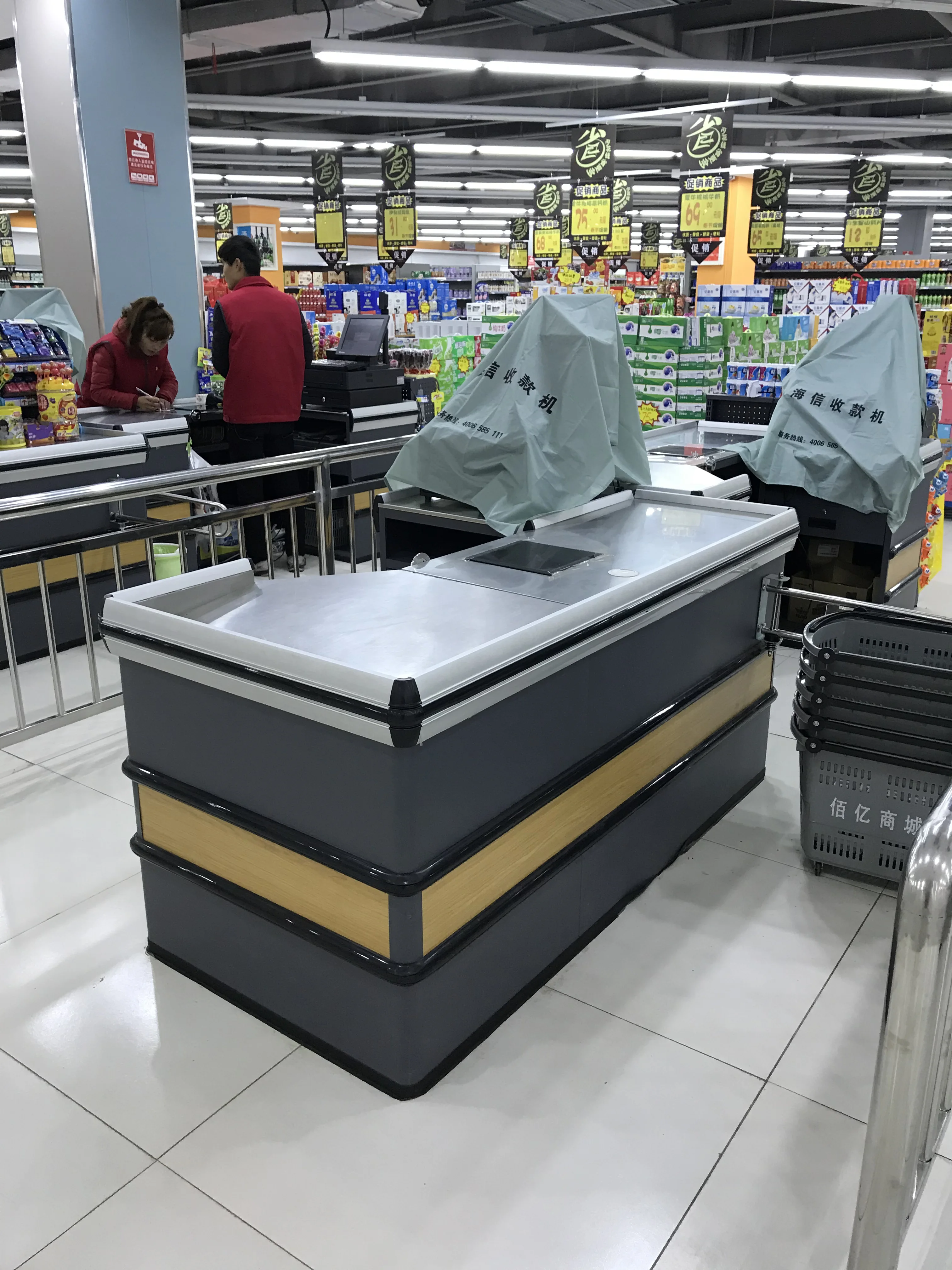 Multi Functional Cashier Desk Counter Table Stainless Cash Register checkout counter