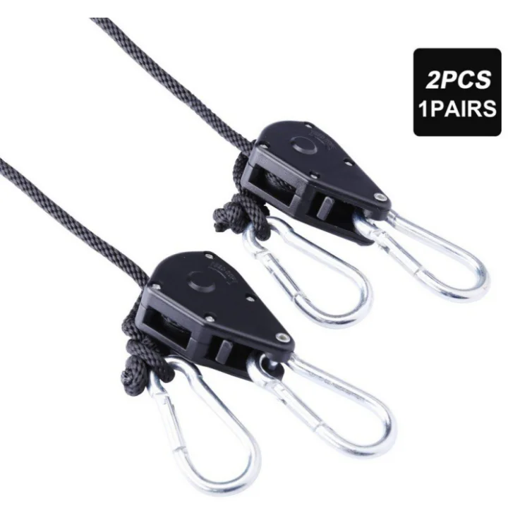 1 Pair 1/8 Inch Light Heavy Duty Rope Hanger Adjustable Rope Hanging Kit for Led Grow Light Grow Tent Room,150Lb Capacity