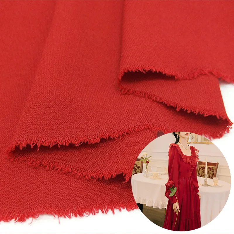 Spot Polyester Thicken Imitation Hemp Chiffon fabric for dress/Skirt/blouse