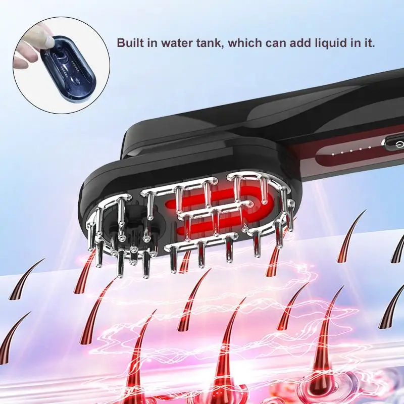 Hair Growth Brush Therapy Waterproof Head Massager Electric Head Vibration Relaxing Scalp Massage Oil Applicator Comb Red Light