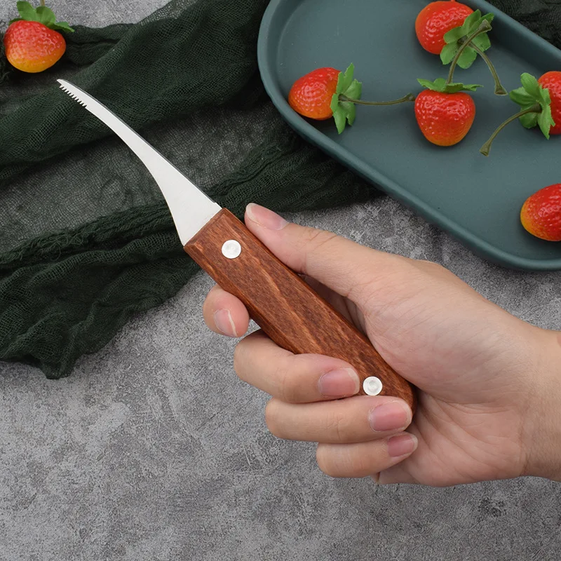 Hot sale stainless steel kitchen seafood tools Shrimp removal thread Peelers with wooden