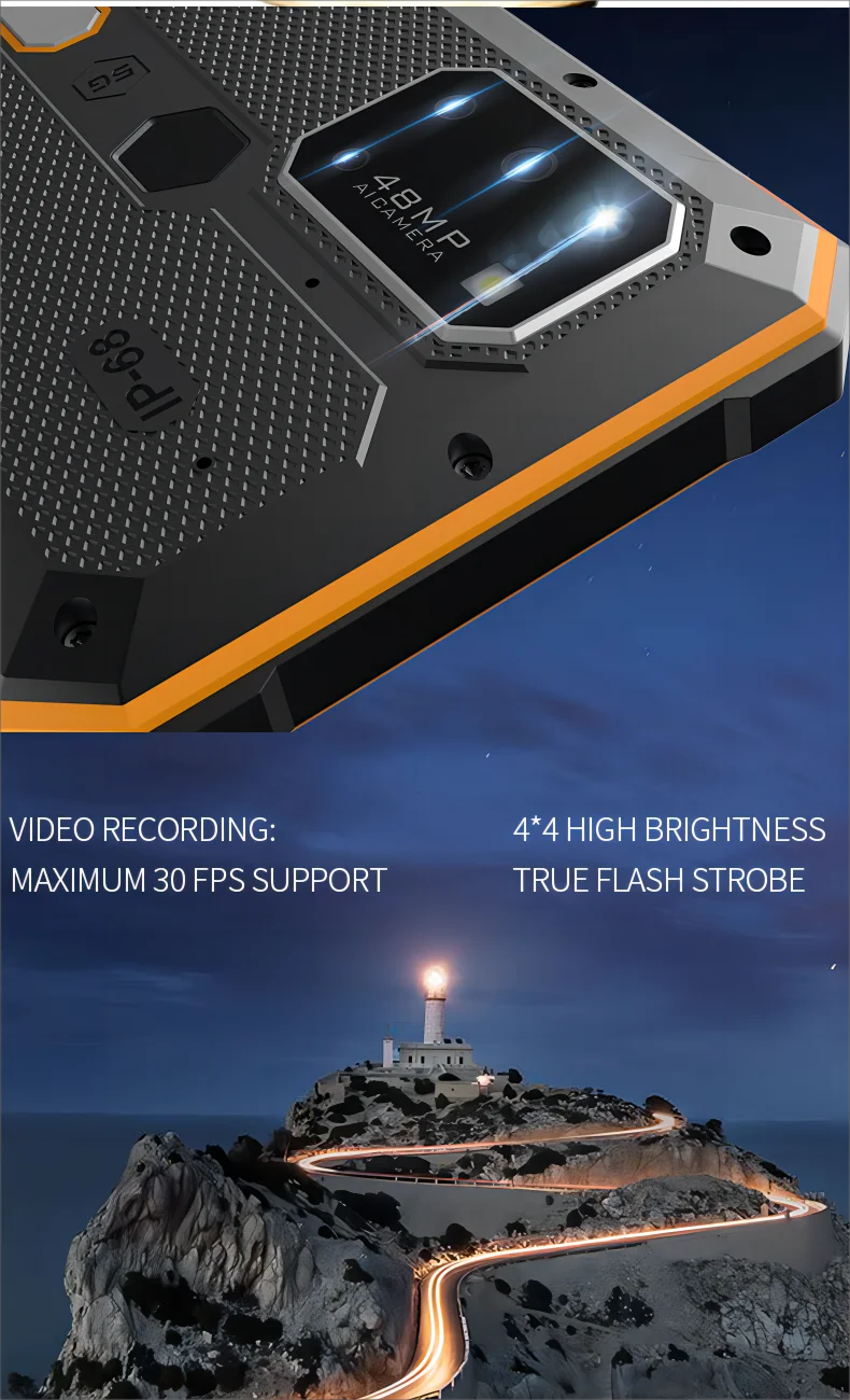 8-Core Chip 5G 8G+256G Android 11 6.3-Inch Rugged Phone Explosion-Proof Waterproof 48M Pixels NFC Fingerprint Recognition Type C