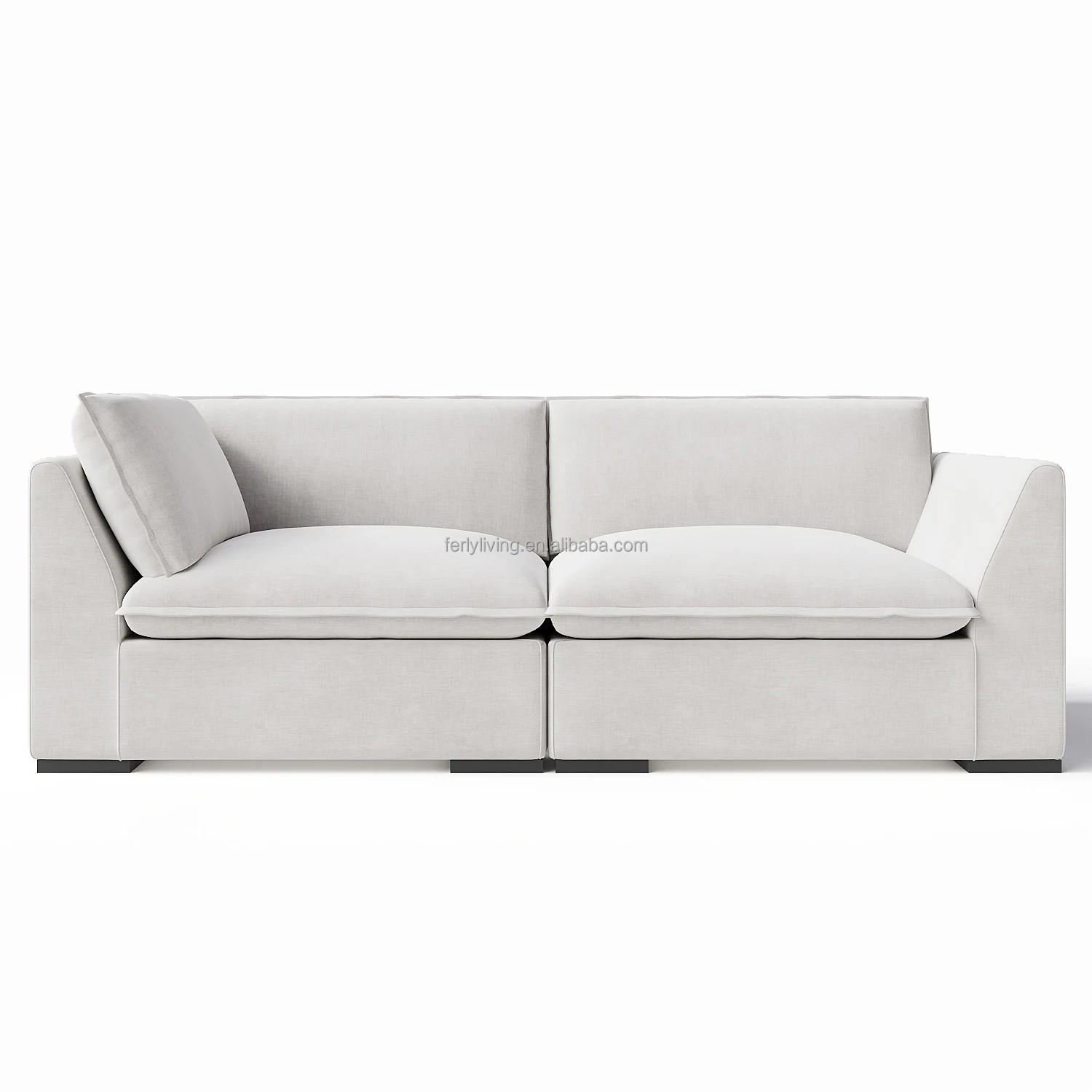 FERLY Comfortable Contemporary Nordic Style Furniture Living Room Sofa MultiSeating U-sectional Sofa With Ottoman