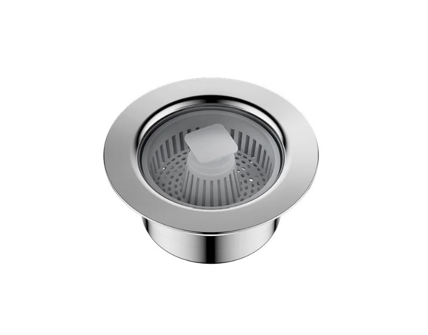 Stainless Steel Nickel Brushed Plastic ABS Chrome Anti-Clog Kitchen Wrapped Shell Sink Drain Strainer Stopper Basket
