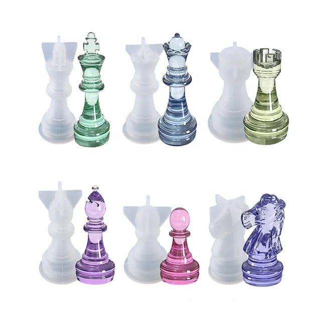 DLR623 оптовая продажа с завода 3D форма из смолы для самостоятельного изготовления и рукоделия шахматы силиконовая