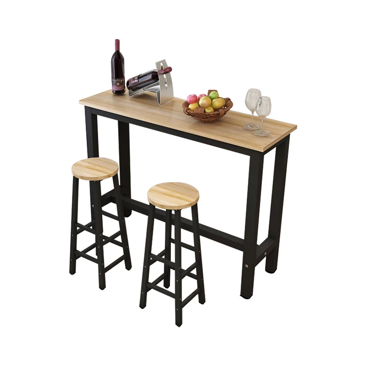 
Wholesale Nordic Bar Table Commercial Furniture Simple Modern Cafe Table Set Narrow Long High Bar Counter 