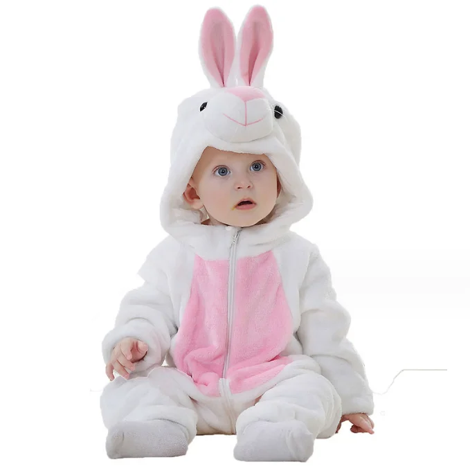 Unisex Baby Rompers Winter Warm Black & White Panda One Piece Pajamas for 0-3 Years Knitted with Zipper Closure