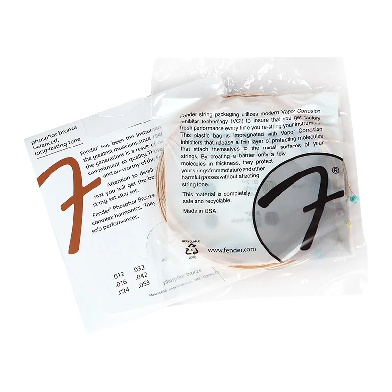 Fender 60XL 60CL 60L  Phosphor Bronze Acoustic Guitar Strings,010,011,012