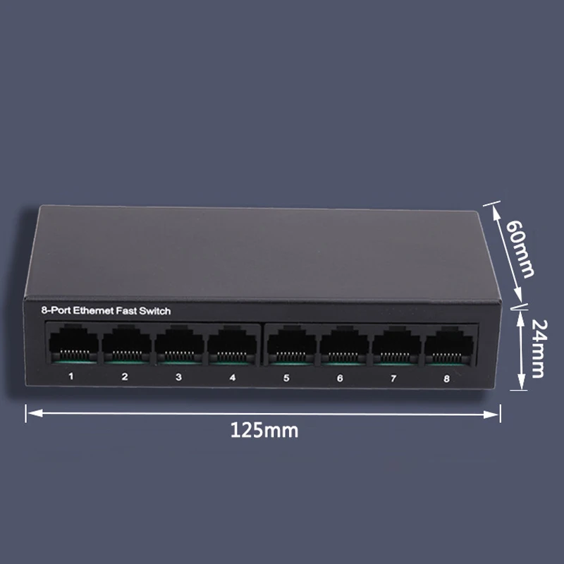 Мини-стальной сетевой коммутатор 100 гигабитный порт 5/8/16/24 Ethernet shunting hub Оптовая Продажа 10/100 Мбит/с