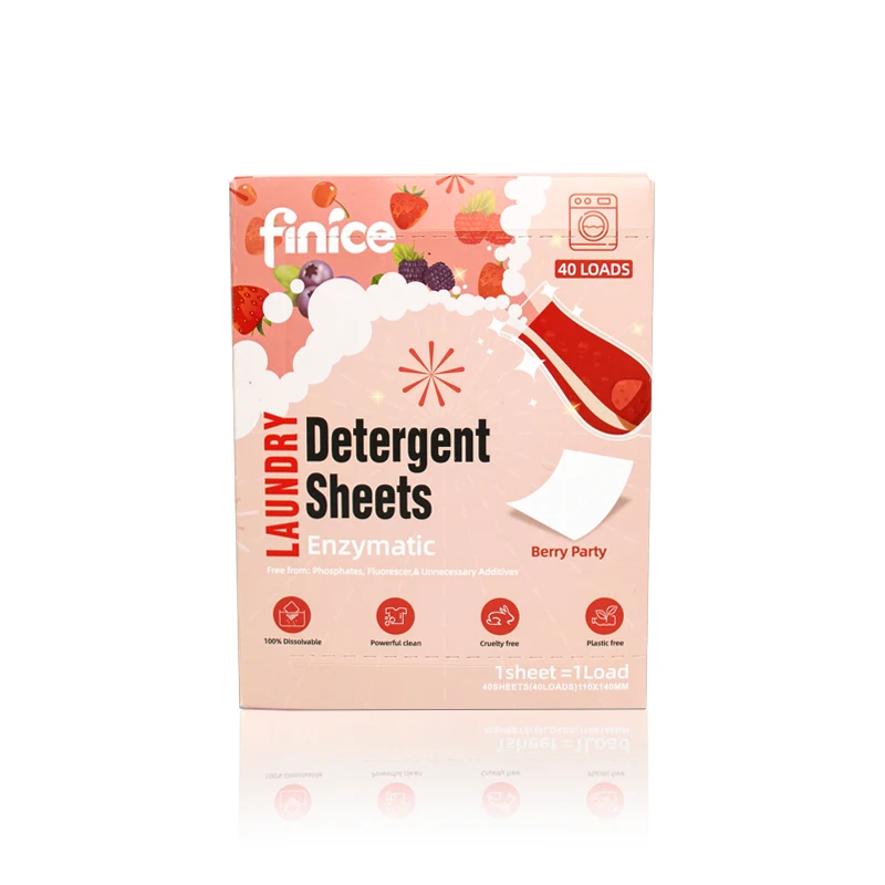 finice Super Concentrated Plant Extract Laundry Detergent Strips Scented Bio Dissolve Eco Friendly Laundry Detergent Sheets