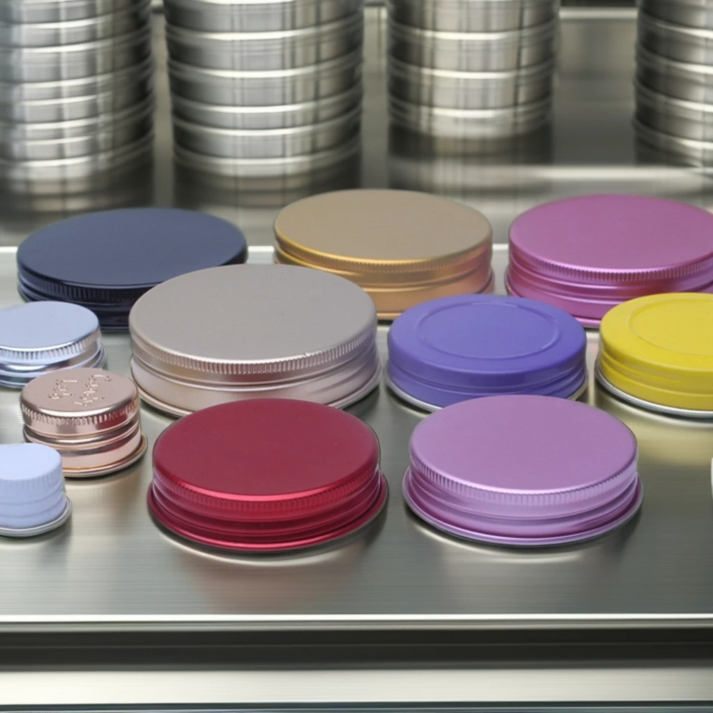 Low Price 47mm Aluminum Screw Cap Lid Black Metal Jar Cap MOQ 100pcs