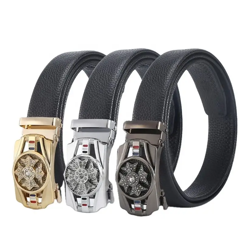 Мужской ремень из ПУ кожи автоматическое соединение с металлическими пряжками шириной 3 5 см