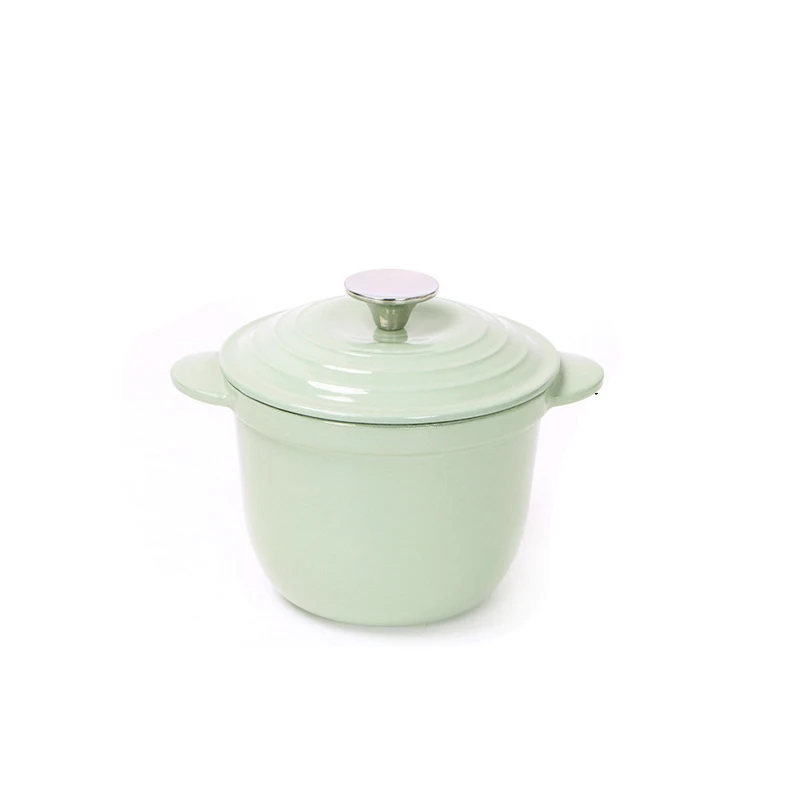 New 6 Cast Iron Enamel Pots Light Green High Color Cooking Pots and Heating Pots