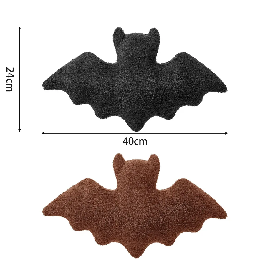 Wholesale  Halloween Festival Black White Pink Bat Shape Cushion Pillow Ultra Soft Plush Home Decor Toy Pillows