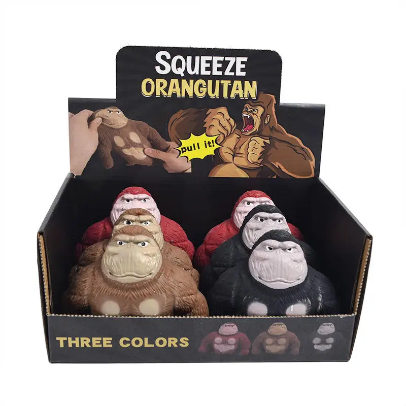 Funny Monkey Toy Figure for Kids and Adults Stretch Gorilla Toy Decompress and Squeeze Stress Relief Toy for Children Gift for E