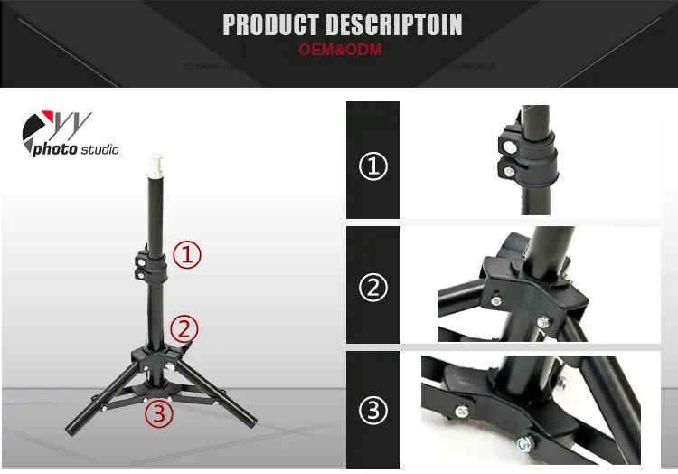 Folded Length 25cm Maximum Height: 38cm Mini Type Flash Table for Photo Studio