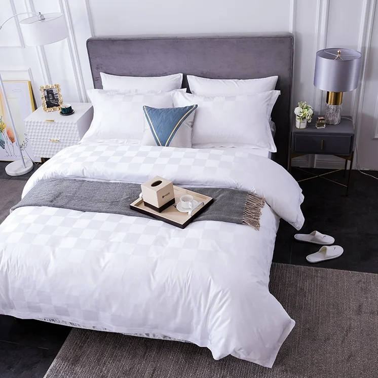 
Easton 100% cotton jacquard weave style 4pcs bedding set sabanas for hotel linen product design 