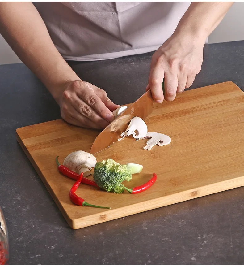 Custom Wholesale Large Vegetable Meat Organic Bamboo Cutting Board 3 piece bambu Chopping Blocks Set With Handle For Kitchen