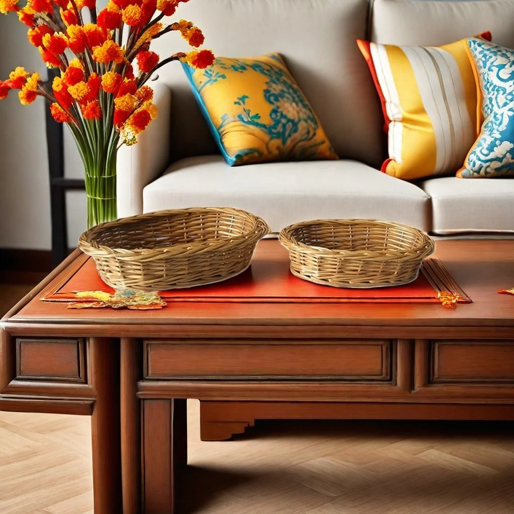 Wholesale New Year wicker baskets willow celebration storage rattan candy handmade fruit and vegetable basket