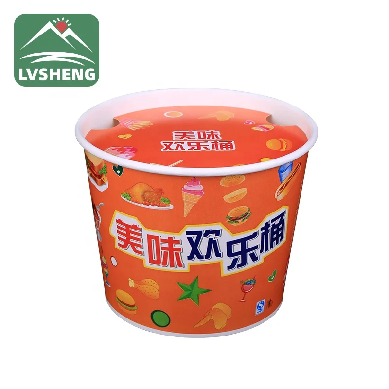Biodegradable and compostable hot sale KFC snack paper bucket to go boxes