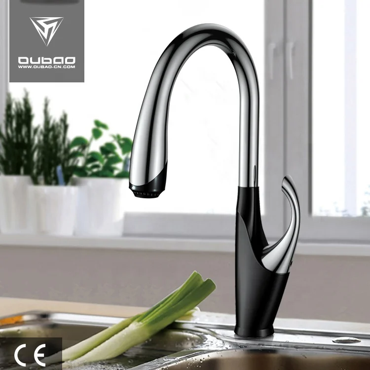 Хромированный и черный гибкий шланг для горячей и холодной воды для кухонного смесителя с выдвижным носиком
